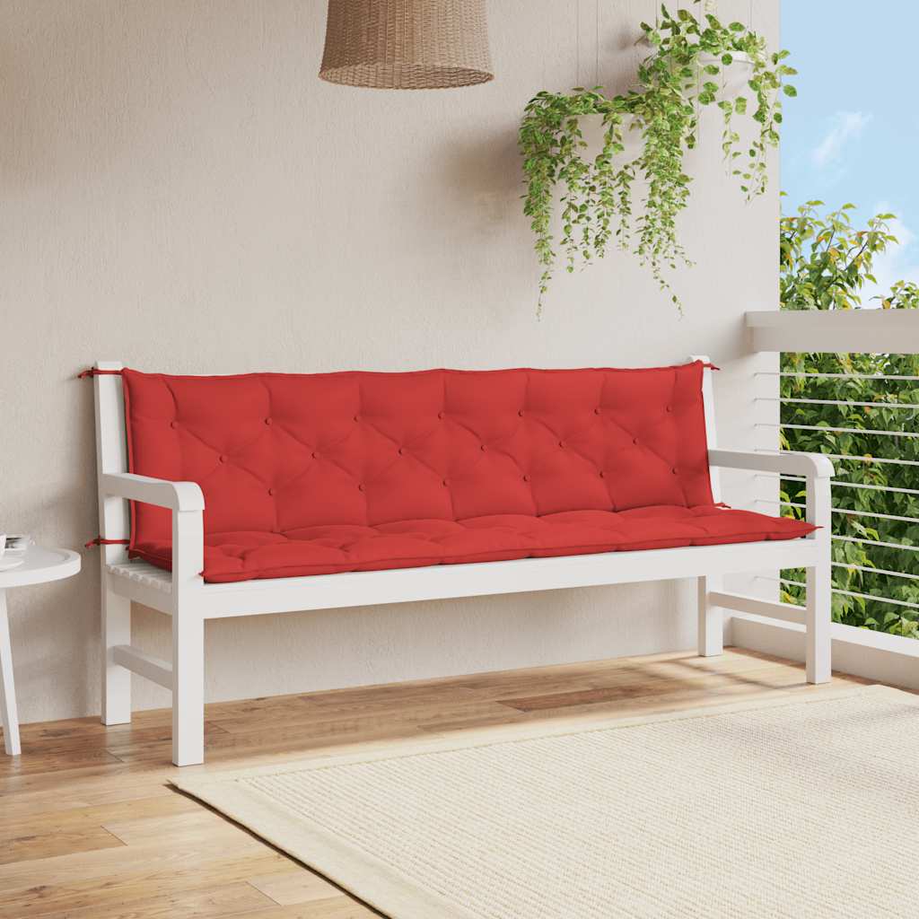 Almofadão banco jardim 200x(50+50)x7cm tecido oxford vermelho