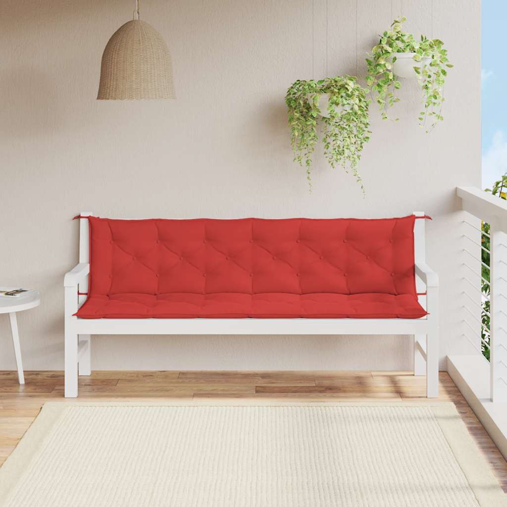 Almofadão banco jardim 200x(50+50)x7cm tecido oxford vermelho