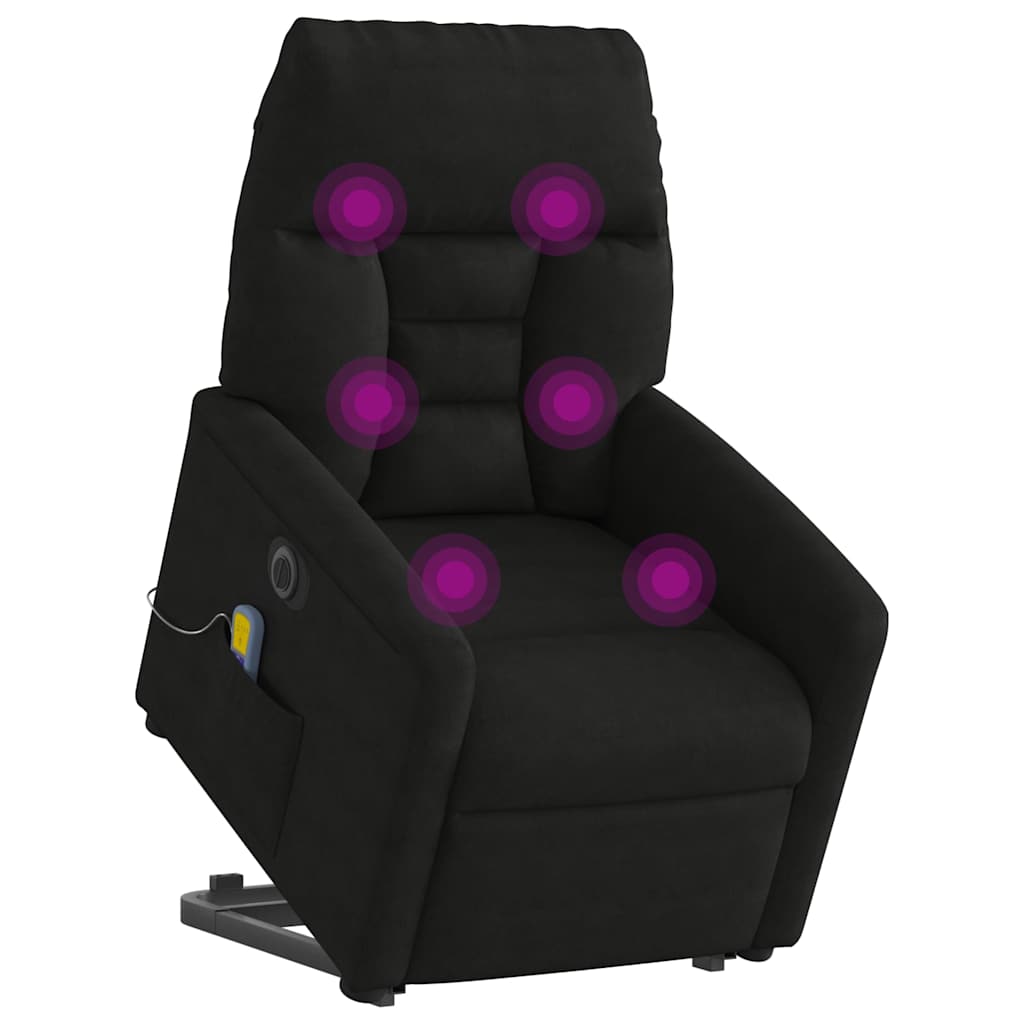 Poltrona de massagens elétrica elevatória microfibra preto