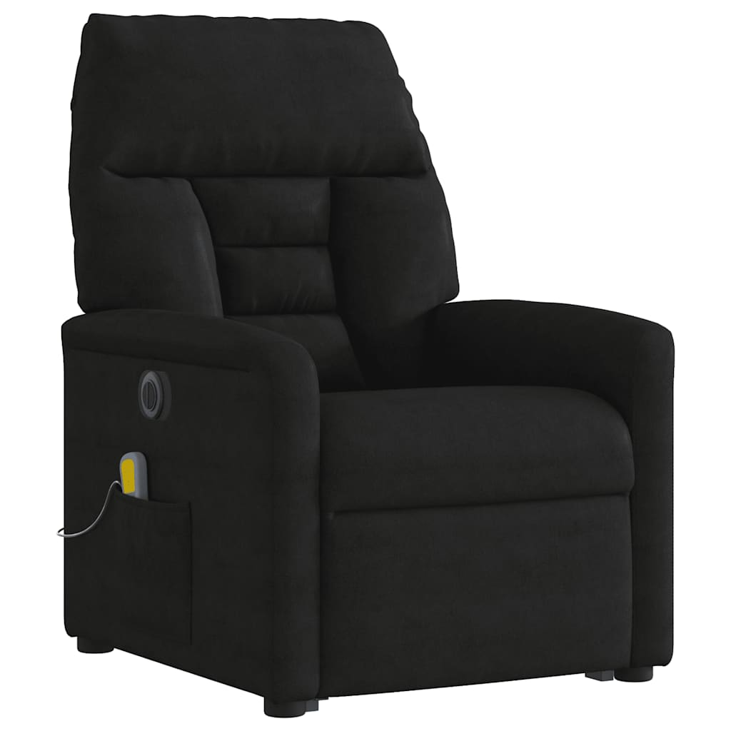 Poltrona de massagens elétrica elevatória microfibra preto