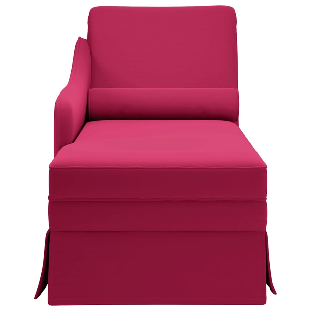 Chaise lounge c/ reforço/apoio de braços direito veludo