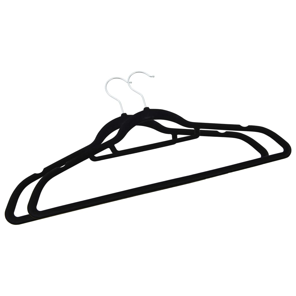 20 Pcs conjunto de cabides antiderrapantes veludo preto