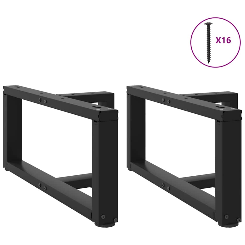 Pés para mesa de centro em forma de t, 2 peças, preto, 70x25x(30-31) cm, aço