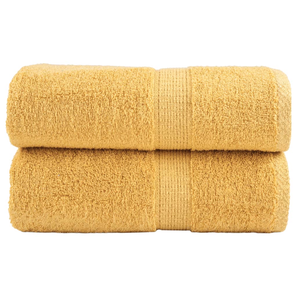 Toalhas de rosto premium solund 2 peças douradas 30x30 cm 600 g/m²