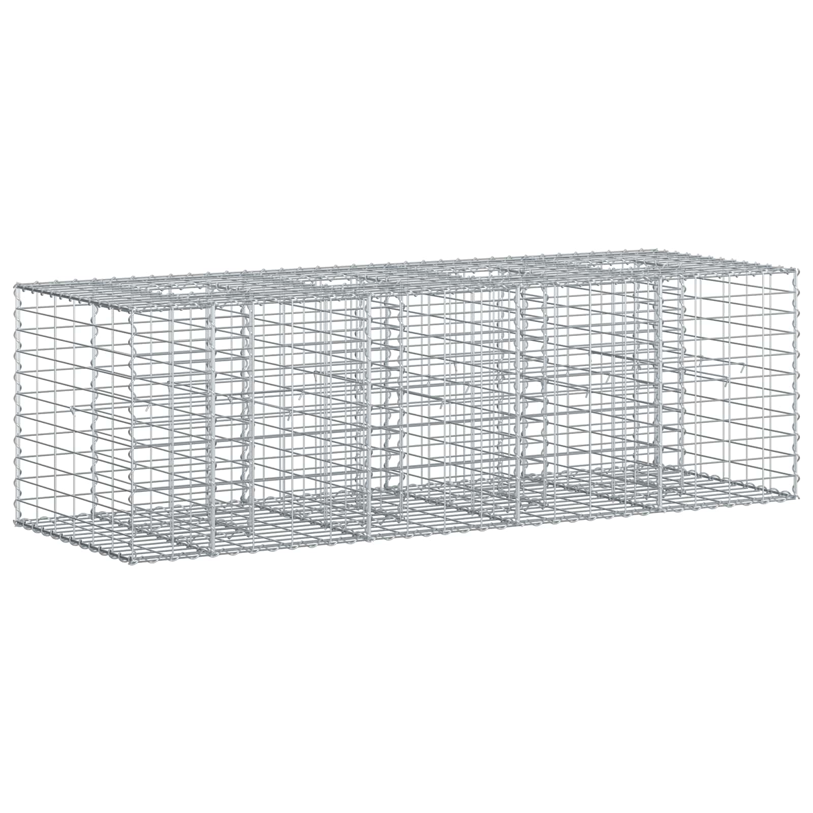 Cama elevada de gabião prateado