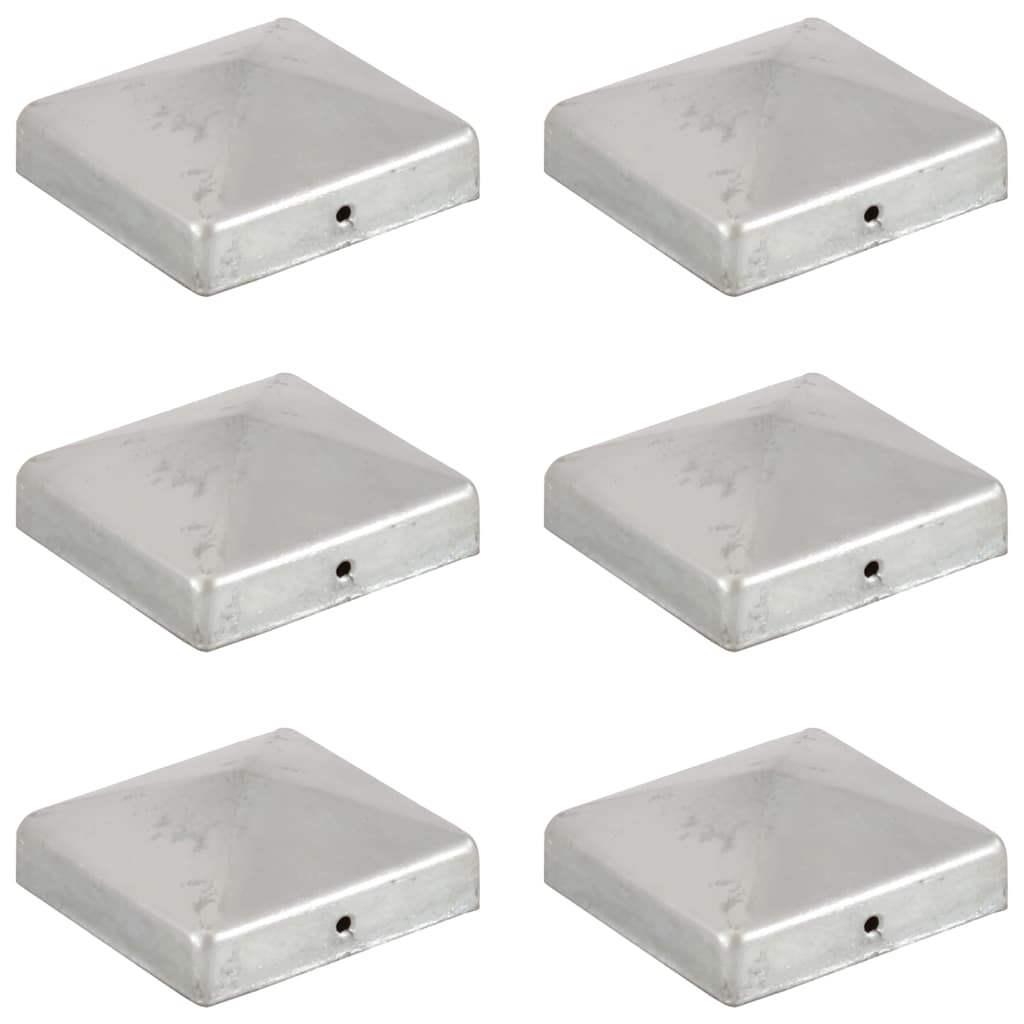 Tampas piramidais postes vedação 6pcs metal galvanizado 81x81mm