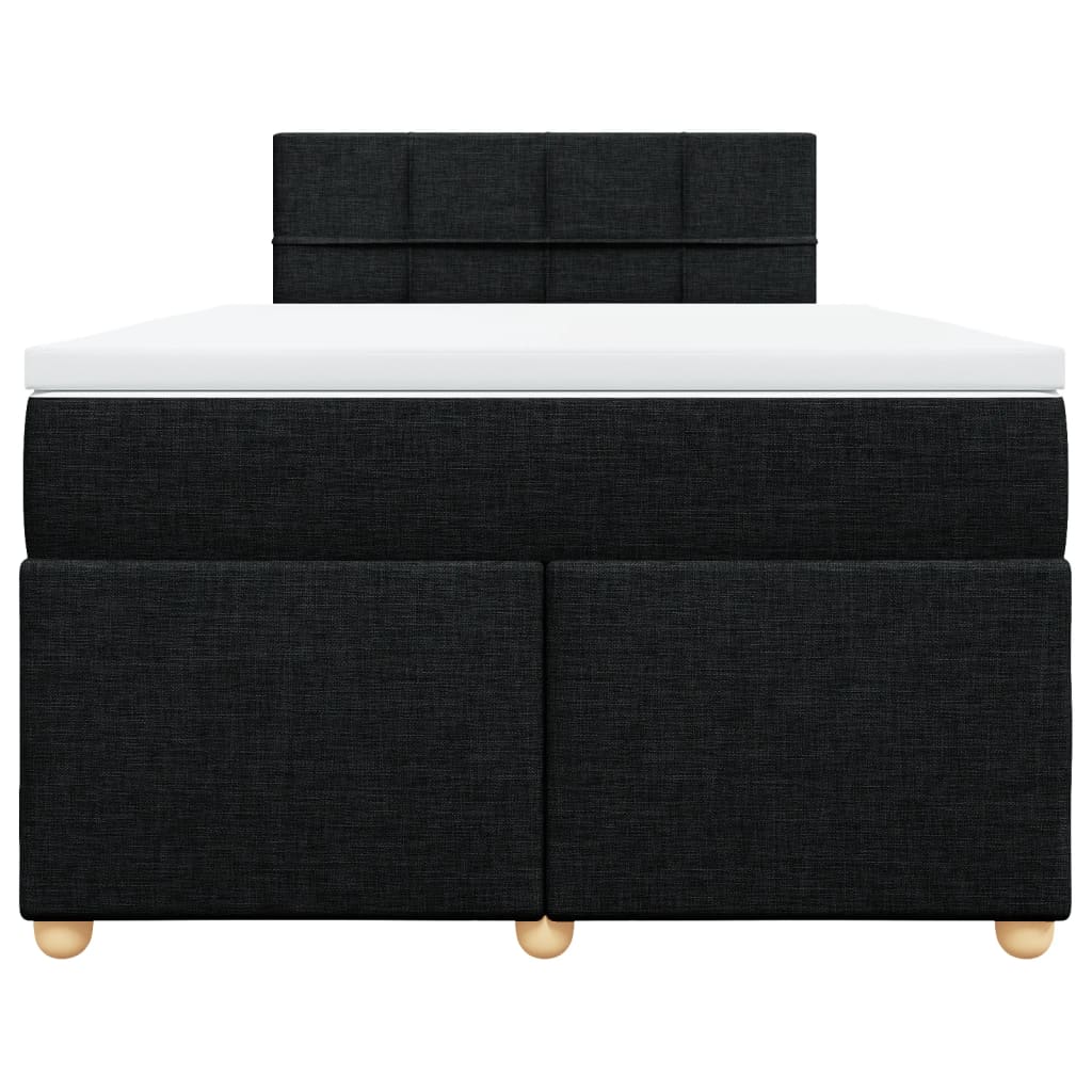 Cama com molas/colchão 120x200 cm tecido preto