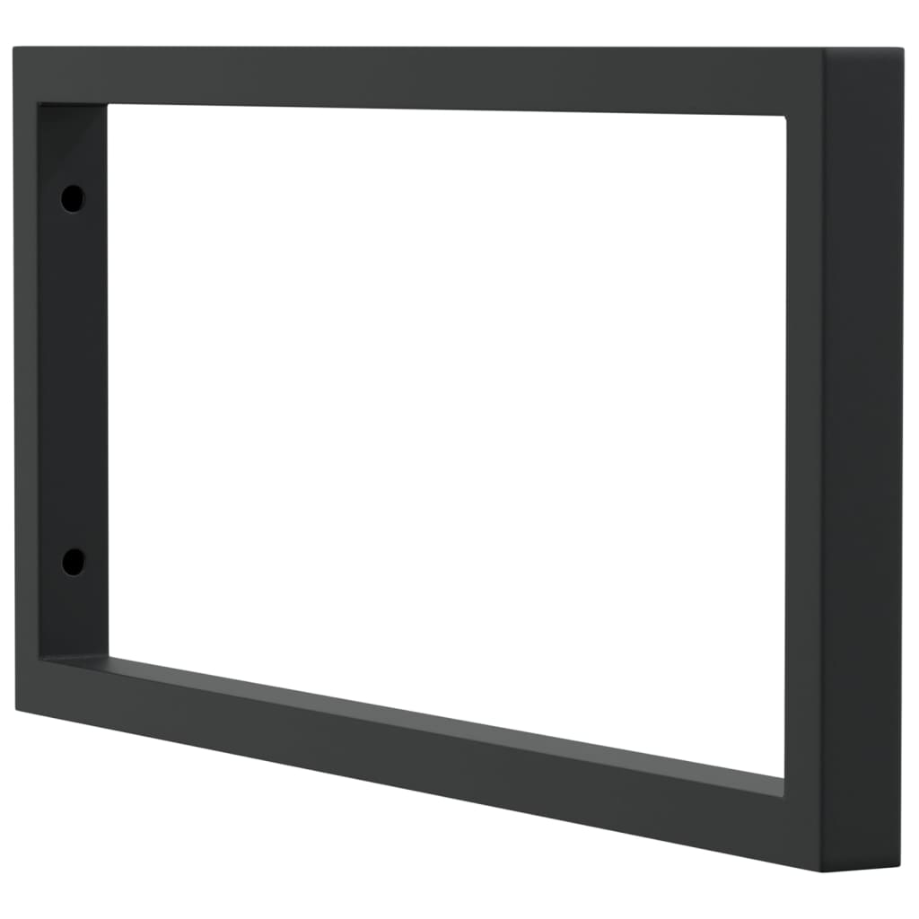 Suportes de prateleira p/ lavatório 2 pcs aço retangular preto