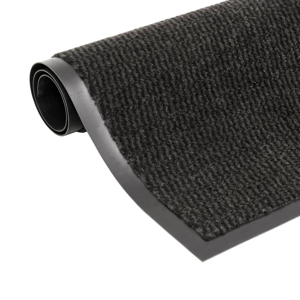 Tapete controlo pó retangular tufado 2 pcs 90x150cm preto