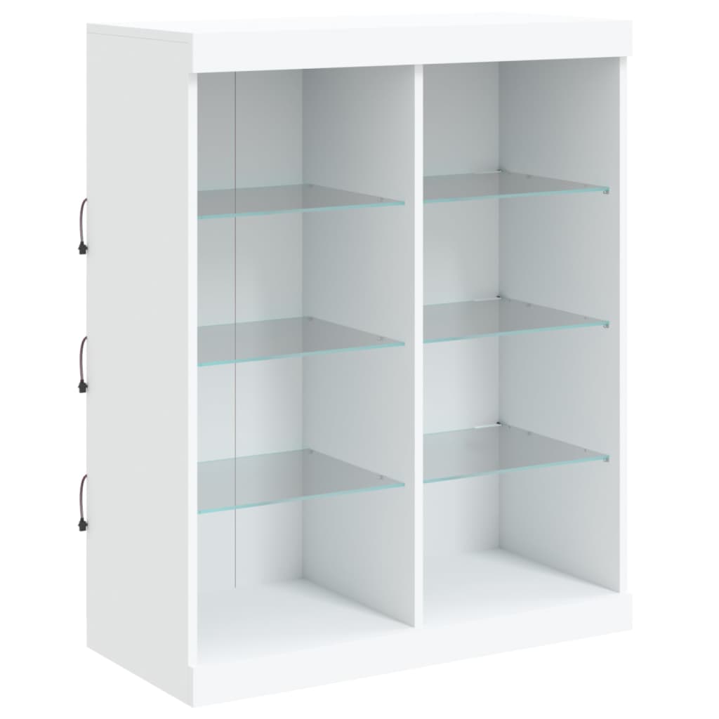 Aparador com luzes LED 81x37x100 cm branco