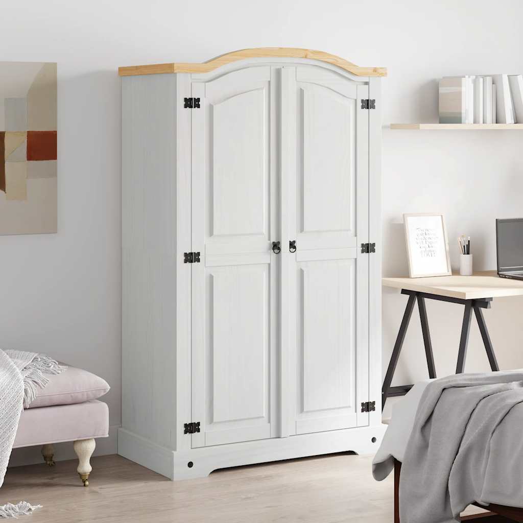 Roupeiro corona range pinho mexicano com 2 portas branco