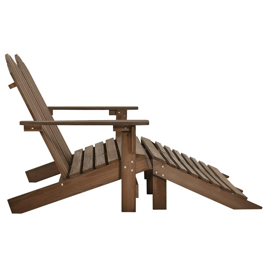Cadeira de jardim e otomano adirondack 2 lugares abeto castanho