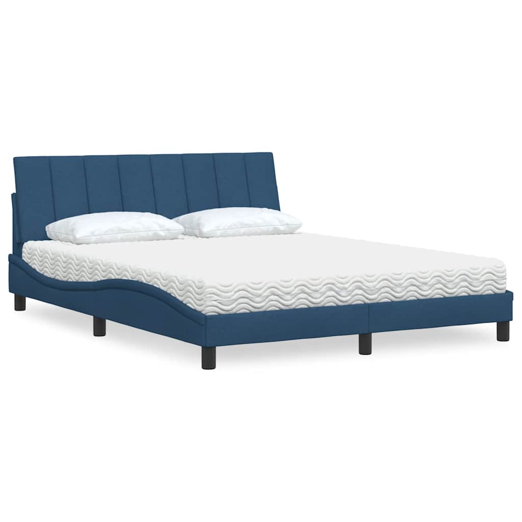 Cama com colchão hanko 160x200 cm tecido azul