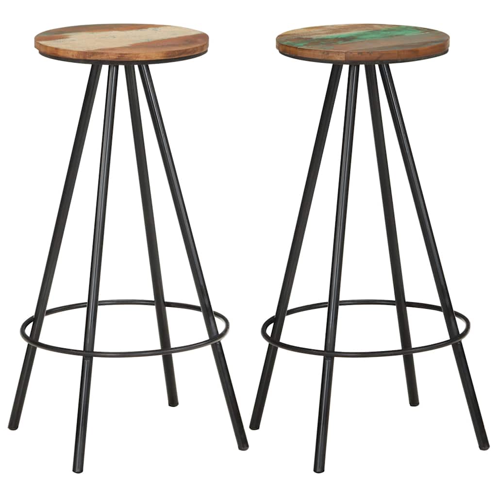 Bancos de bar 2 pcs madeira recuperada maciça