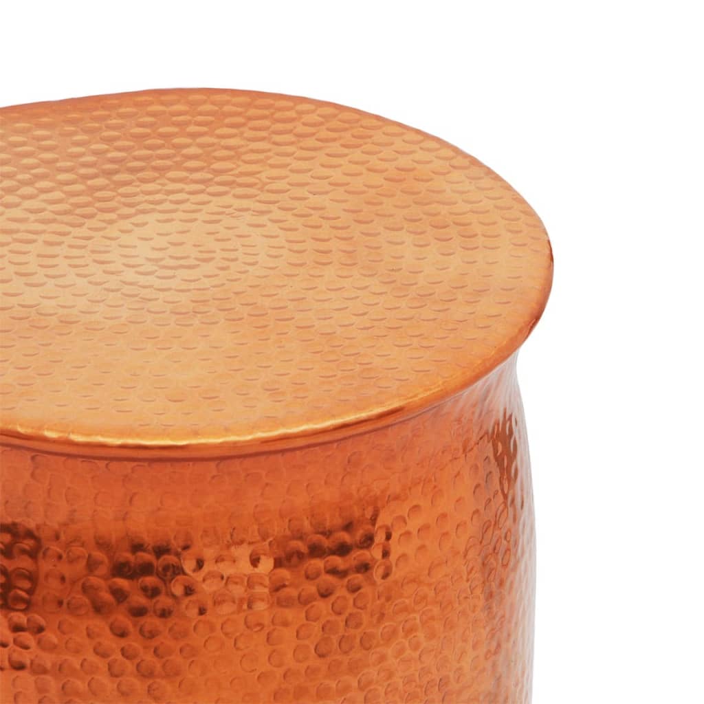 Banco/mesa de apoio em alumínio martelado, cor de latão/cobre