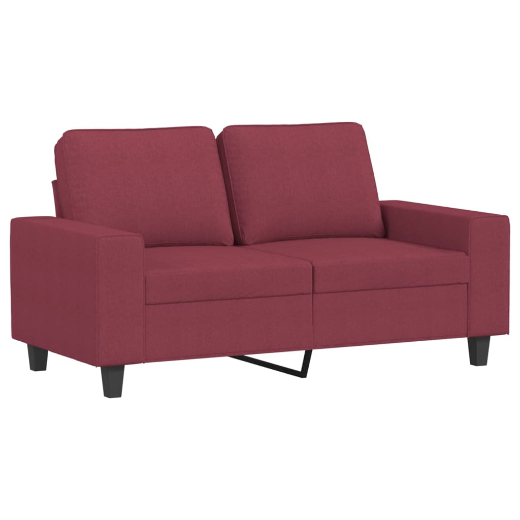 2 Pcs conjunto de sofás tecido vermelho-tinto