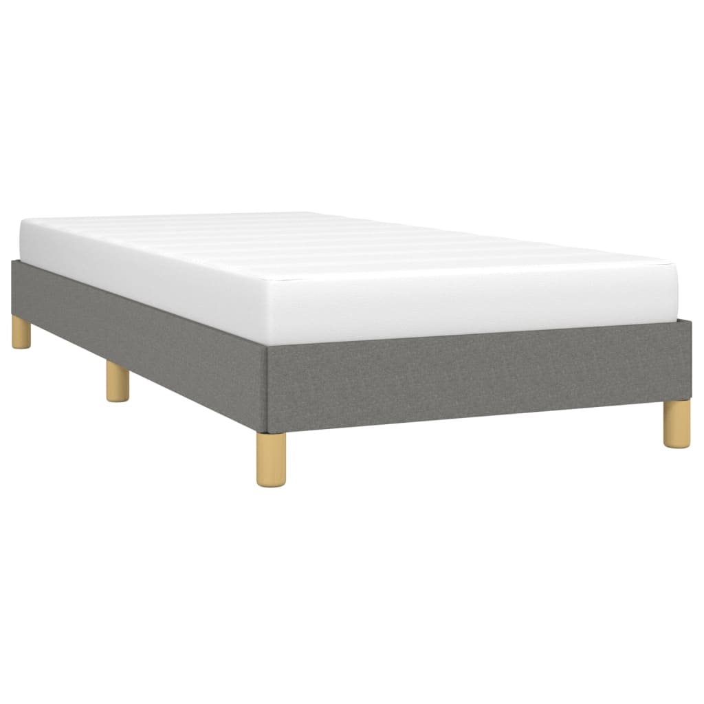 Estrutura de cama sem colchão 90x190 cm tecido cinzento-escuro