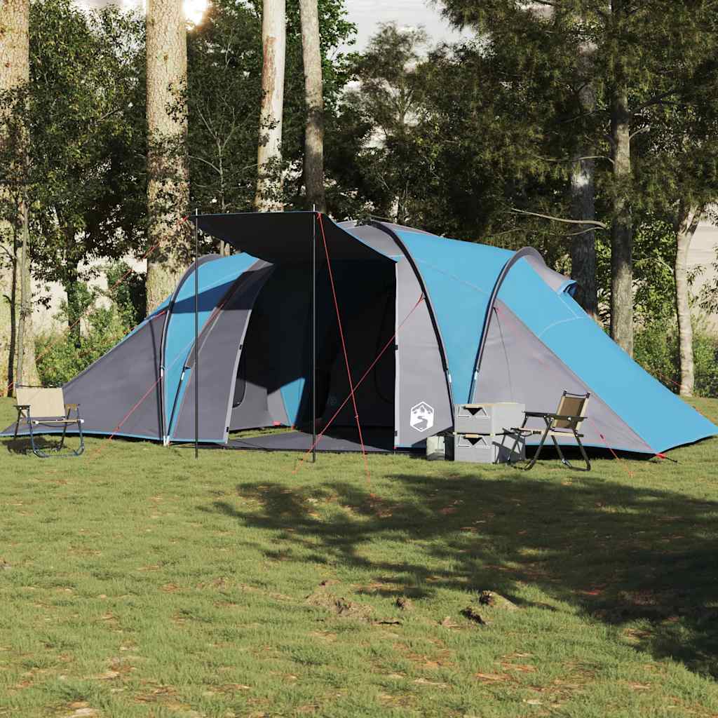 Tenda familiar em cúpula para 6 pessoas impermeável azul