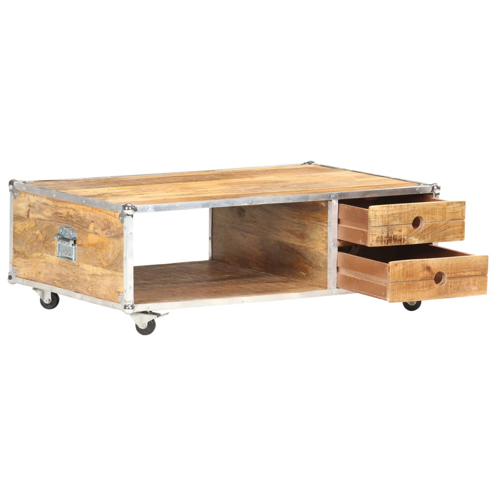 Mesa de centro 89x59x33 cm madeira de mangueira áspera maciça