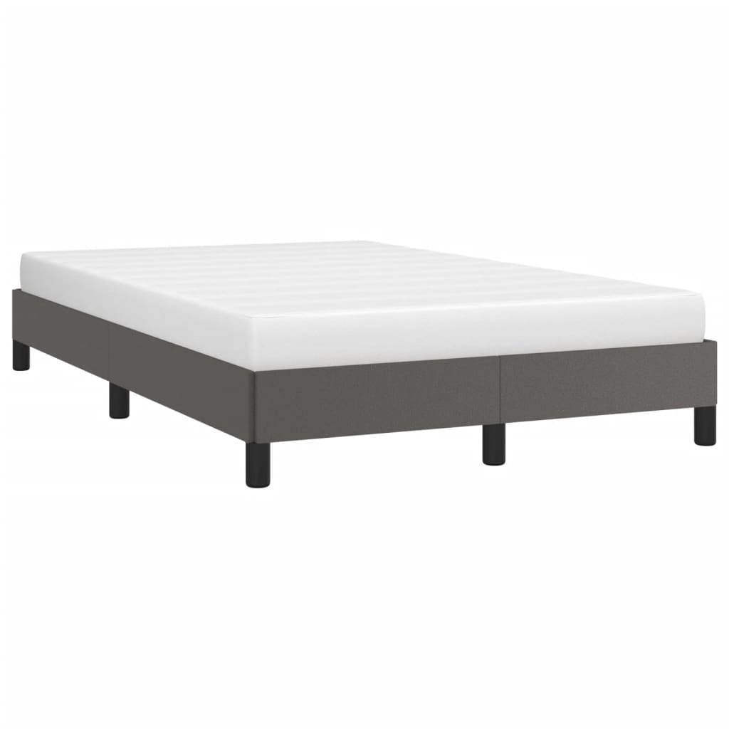 Estrutura de cama sem colchão 120x190cm couro do falso cinzento