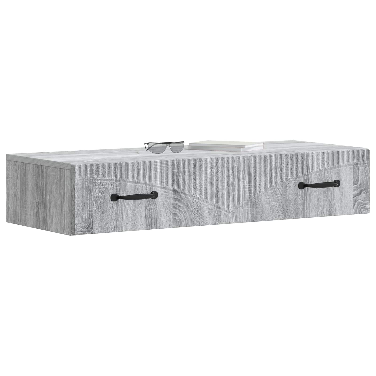 Mesa lateral de parede sonoma cinzento 87,5 x 34,5 x 17 cm