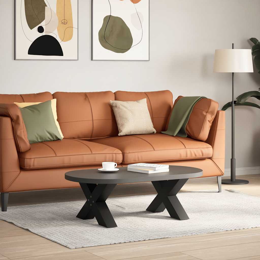 Pés para mesa de centro em formato de x, 2 peças, preto, 60x(30-31) cm, aço