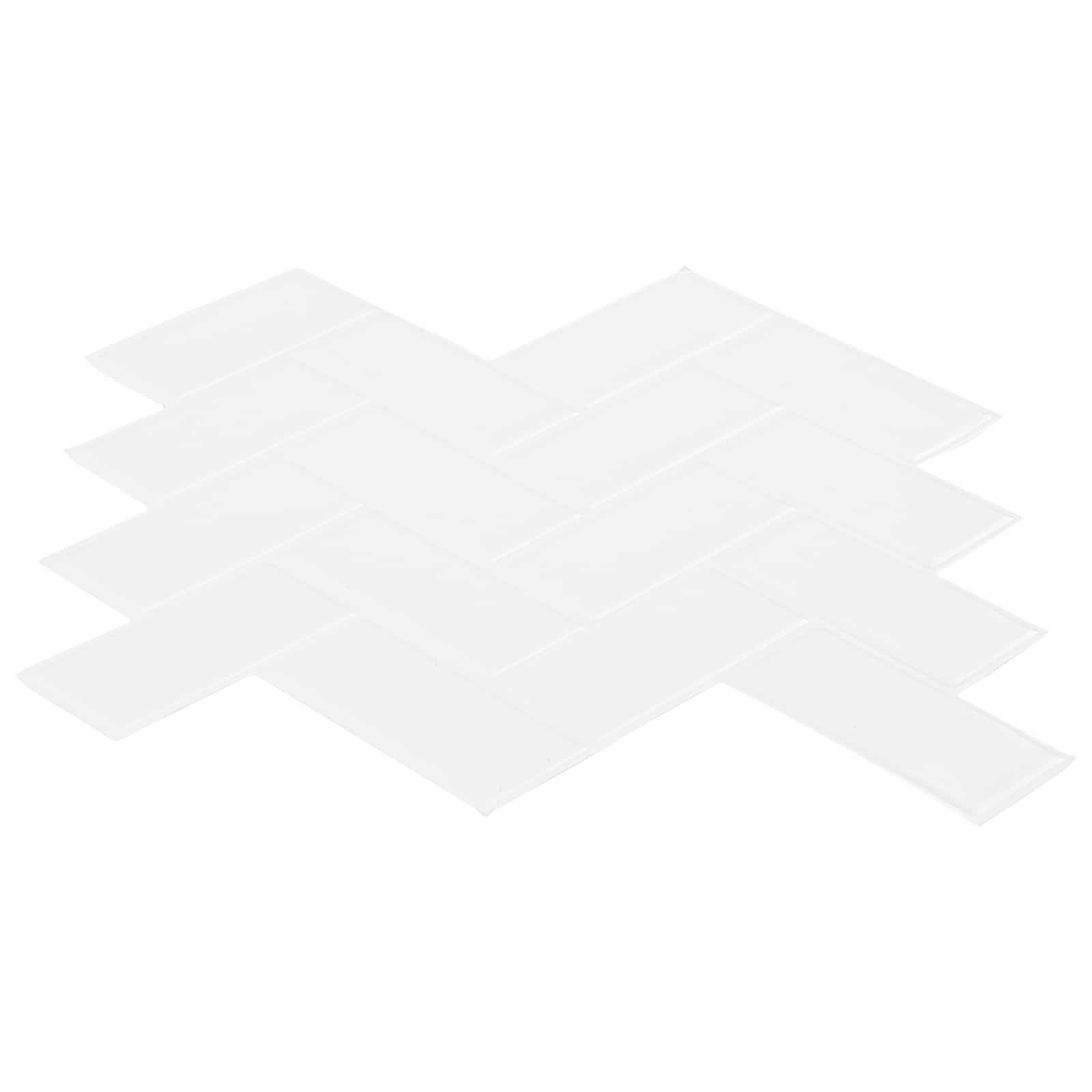 Azulejo chevron 50 unid. branco 30 x 30 cm poliuretano e PET