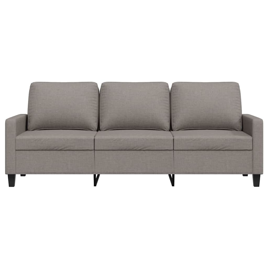 Sofá de 3 lugares tecido 180 cm cinzento-acastanhado
