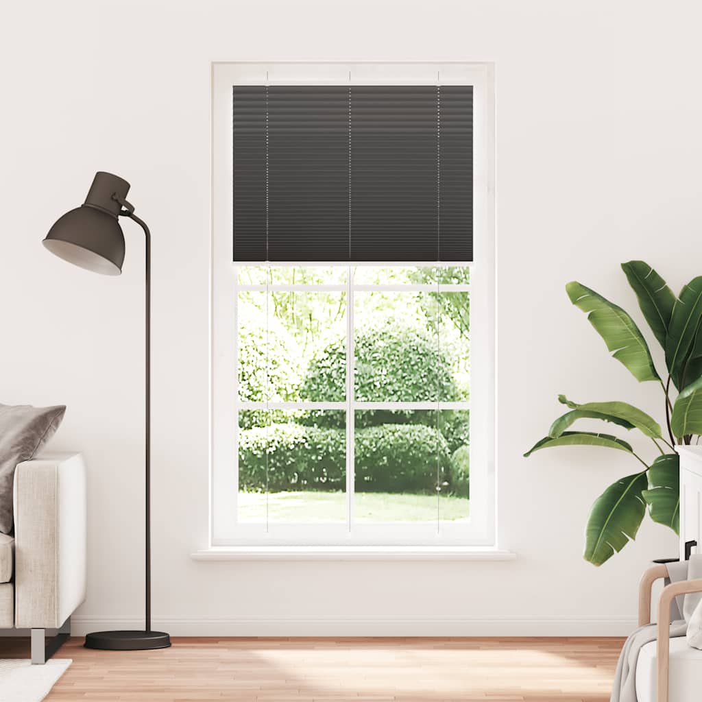 Preto plissada cega 110x200 cm largura tecido 109,4cm poliéster