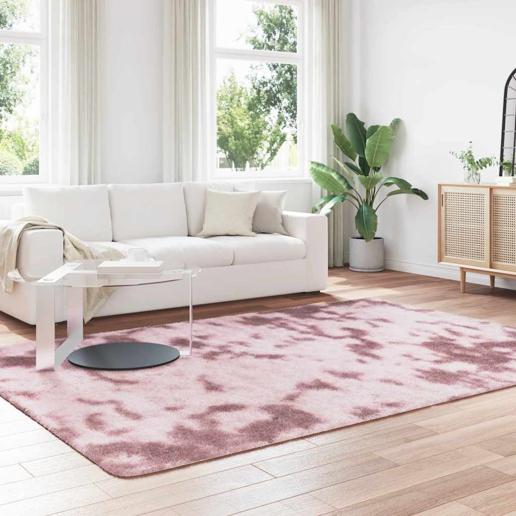 Tapete shaggy de pelo alto navarra 200x290 cm rosa empoeirado