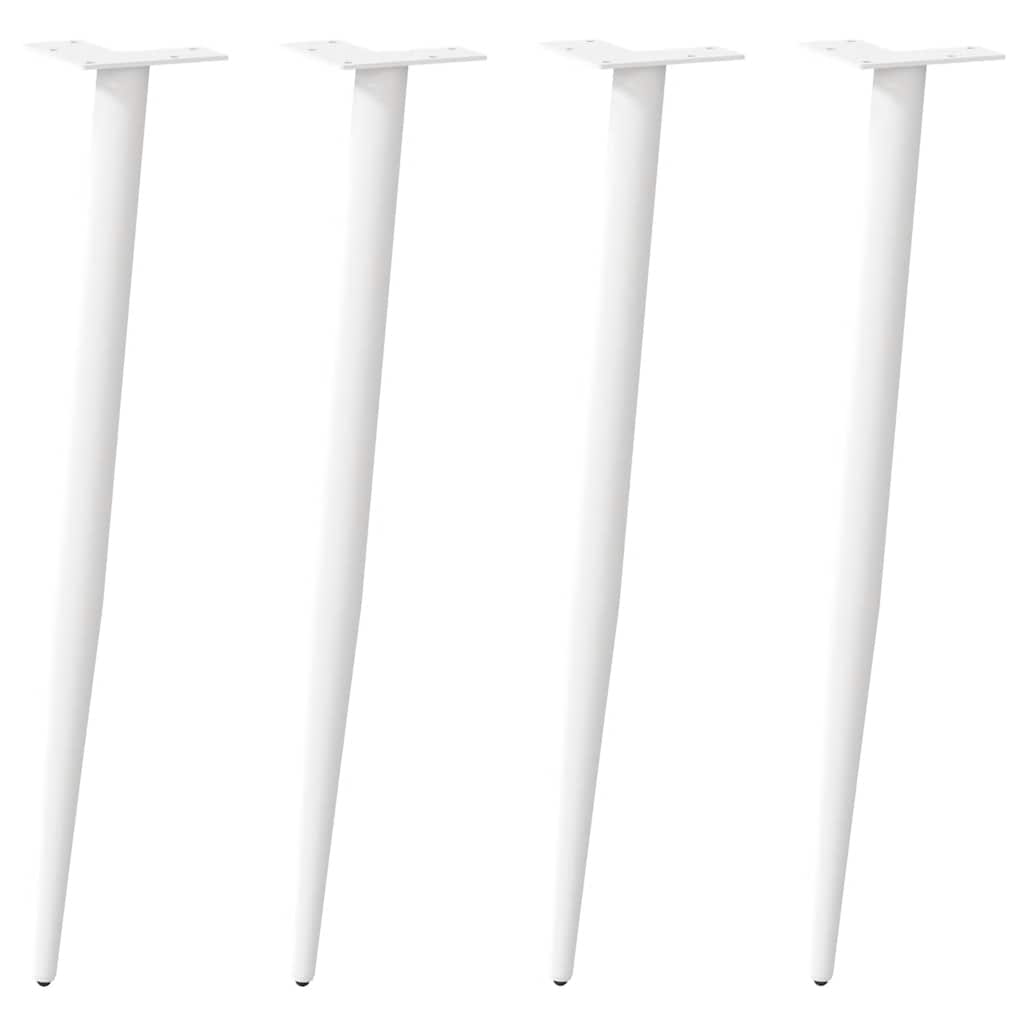 Pés de mesa de console cônicos 4 peças branco 72-73 cm aço