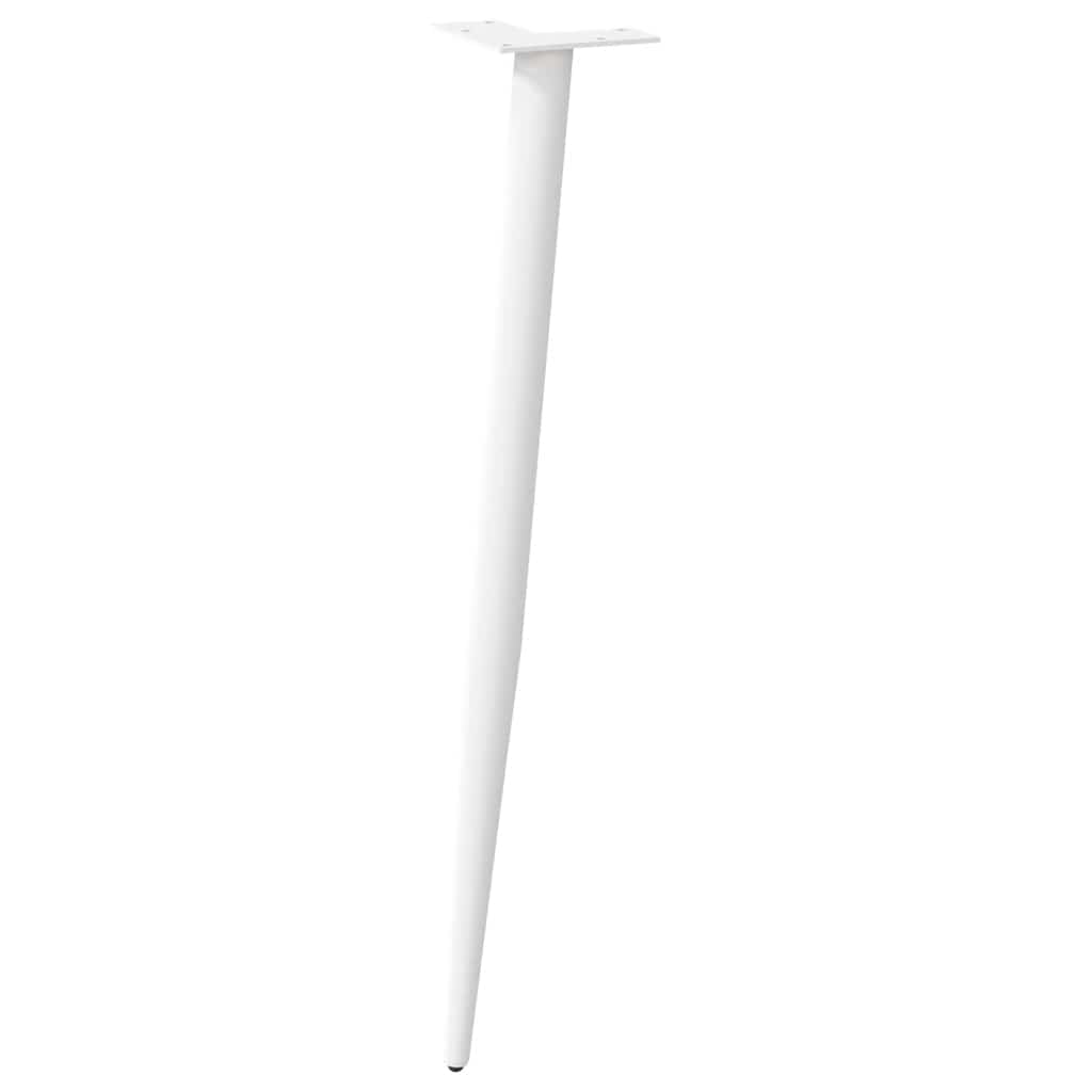 Pés de mesa de console cônicos 4 peças branco 72-73 cm aço
