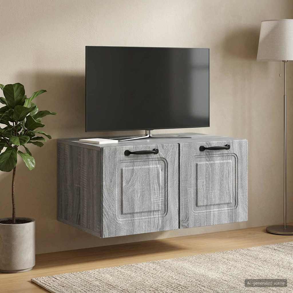 Gabinete de TV de parede sonoma cinzento 59,5 x 41 x 30 cm