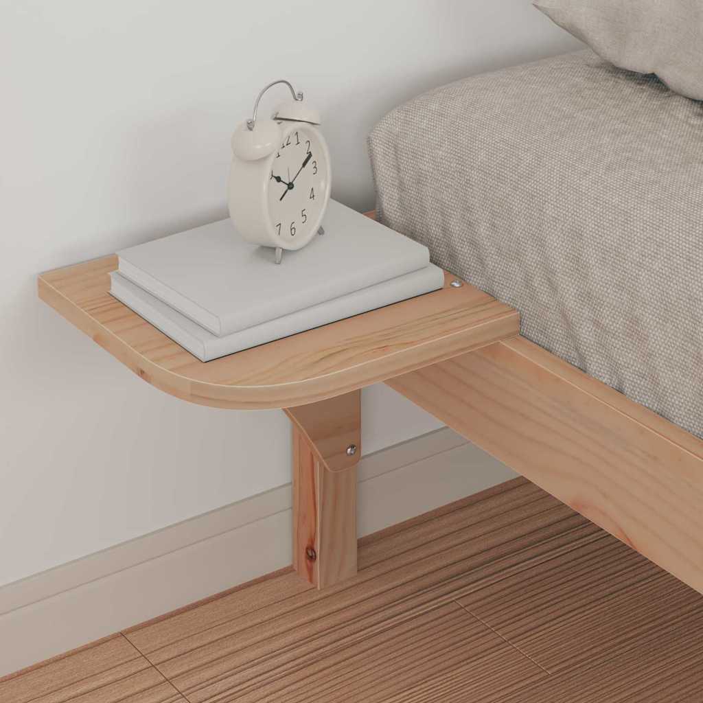 Cama com mesas laterais natural 90 x 210 cm