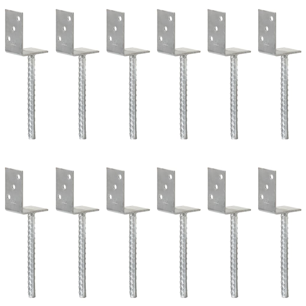 Âncoras de vedação 12 pcs 8x6x30 cm aço galvanizado prateado