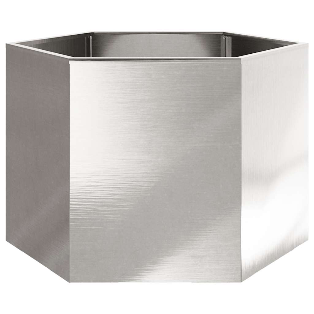 Vaso/floreira de jardim hexagonal 69x60x45 cm aço inoxidável