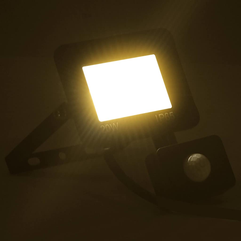 Projetor c/ iluminação LED e sensor 20 w branco quente