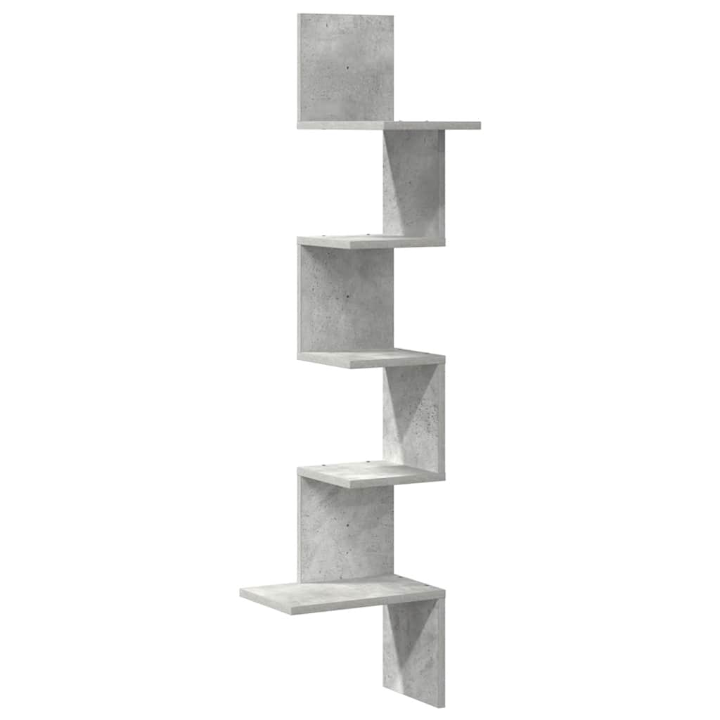 Estante canto p/ parede 32x32x127,5 cm contrap. cinza-cimento