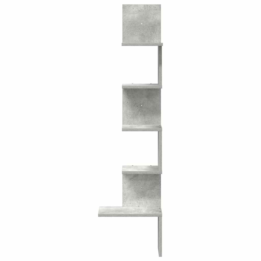 Estante canto p/ parede 32x32x127,5 cm contrap. cinza-cimento