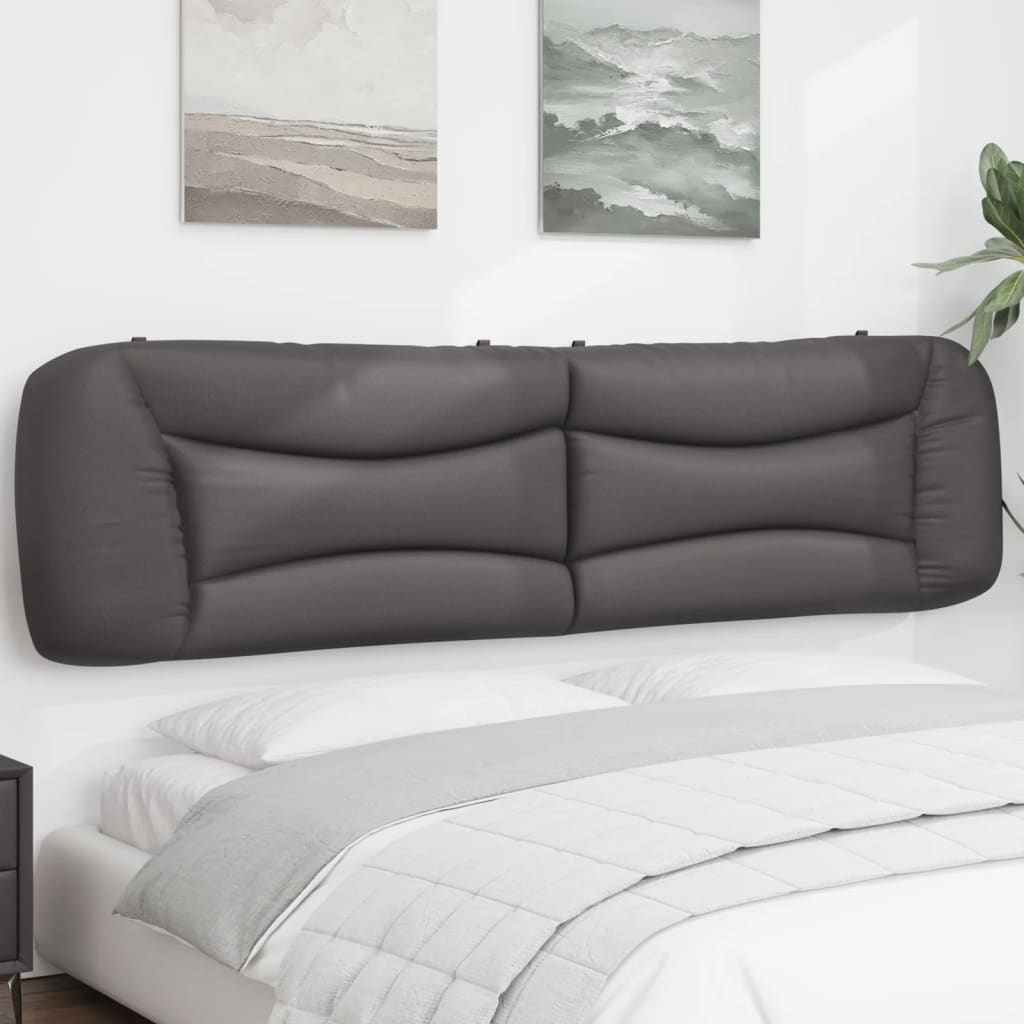 Almofadão de cabeceira hvar 200 cm couro artificial cinzento