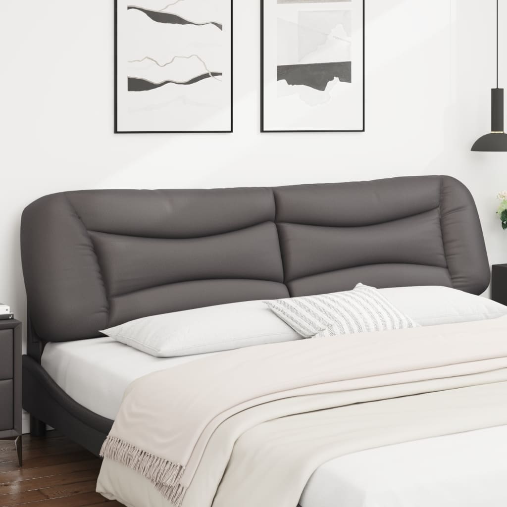 Almofadão de cabeceira hvar 200 cm couro artificial cinzento