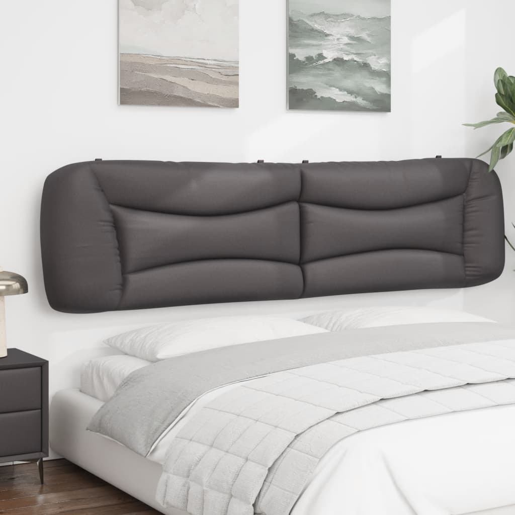 Almofadão de cabeceira hvar 200 cm couro artificial cinzento