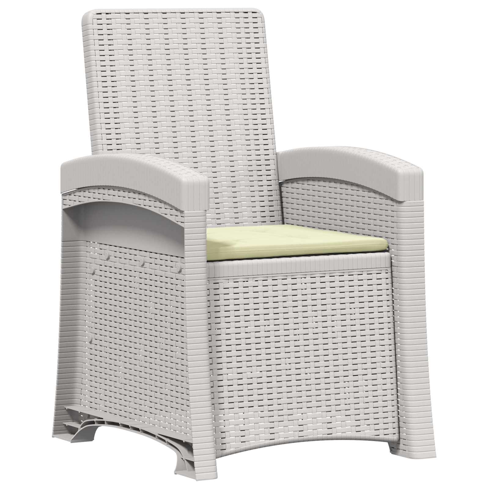 Cadeira de jardim reclinável com aparência de rattan PP