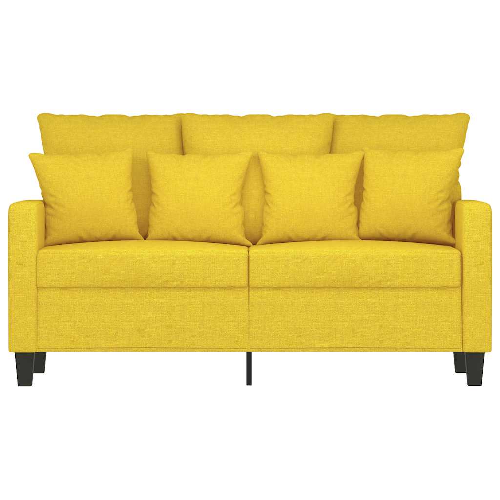 Sofá de 2 lugares 120 cm tecido amarelo-claro