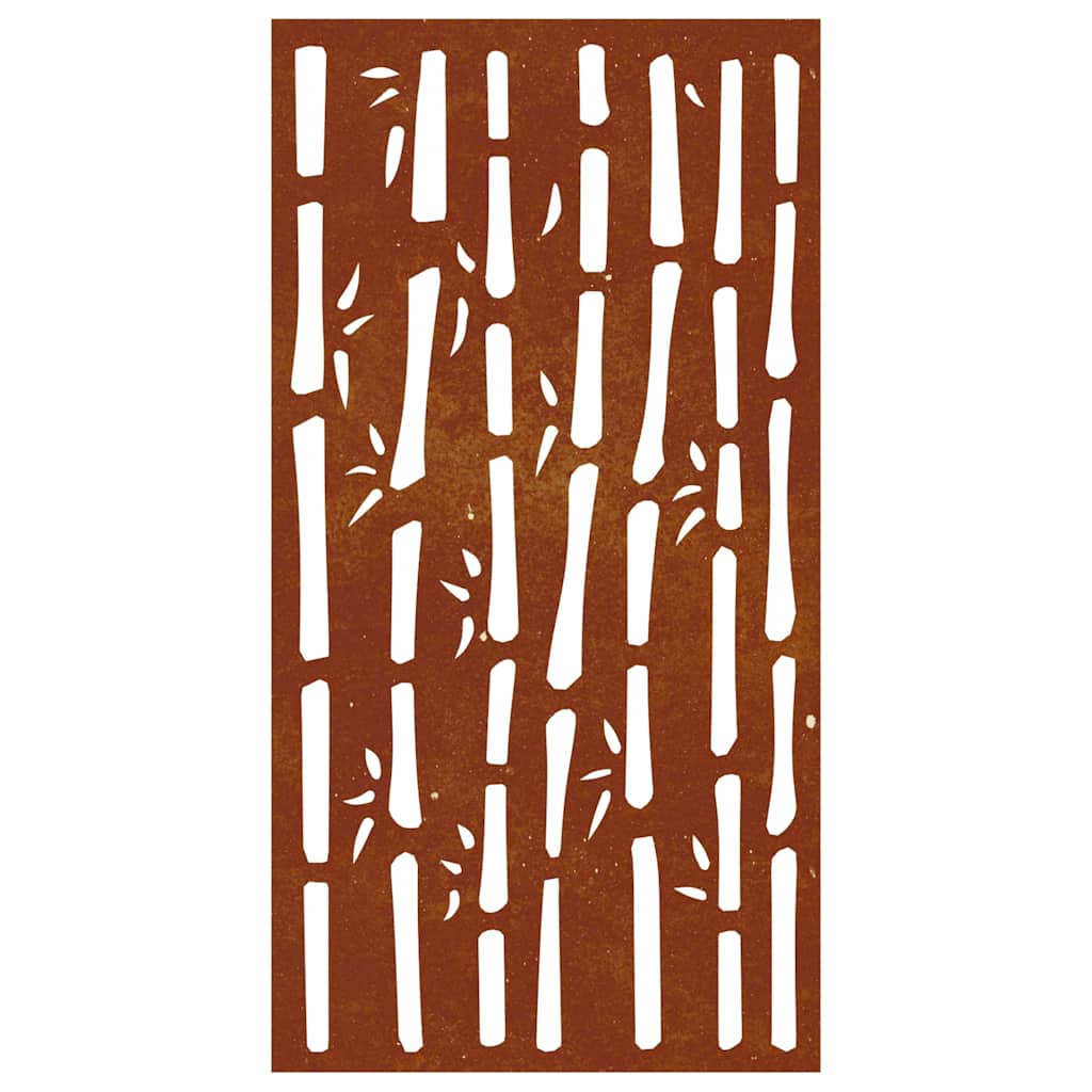 Decoração p/ muro de jardim 105x55 cm aço corten design bambu