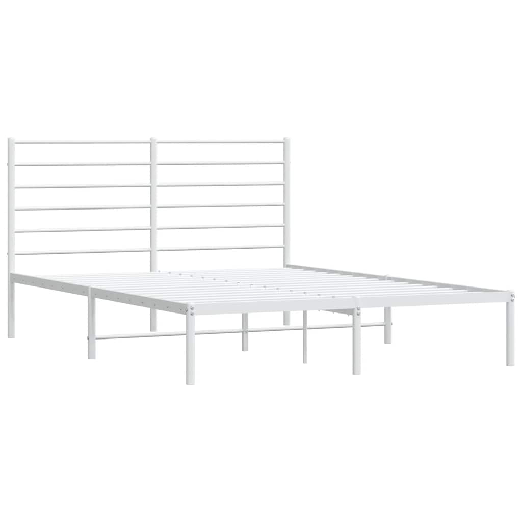 Estrutura de cama com cabeceira 120x190 cm metal branco