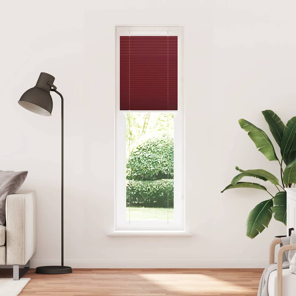 Plissado cego bordéus vermelho 60x200 cm largura tecido