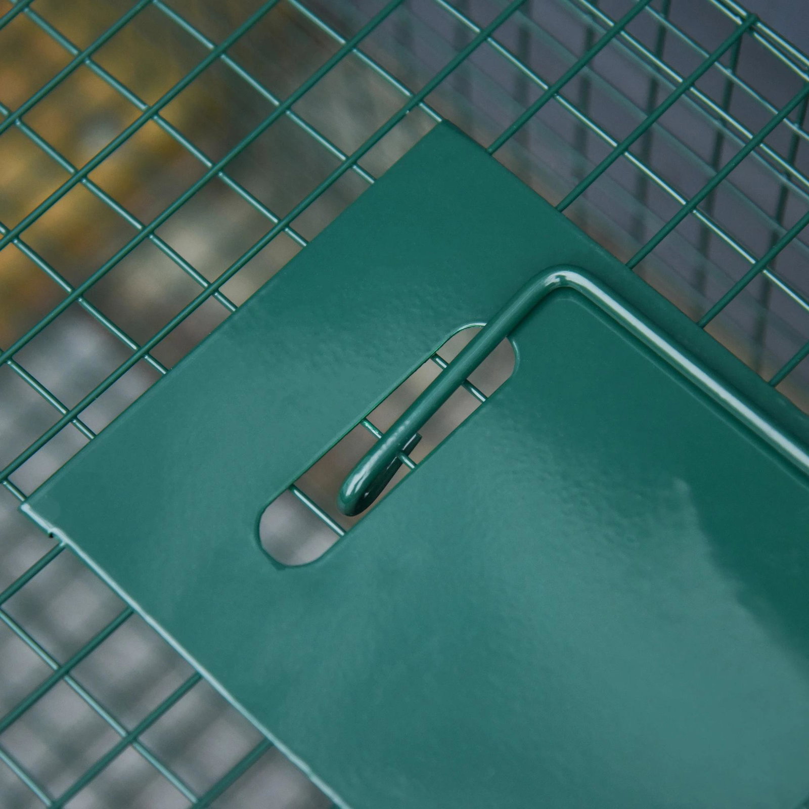Armadilha com 2 portas para animais vivos Gaiola de captura de metal com alça 100x25x28 cm Verde escuro