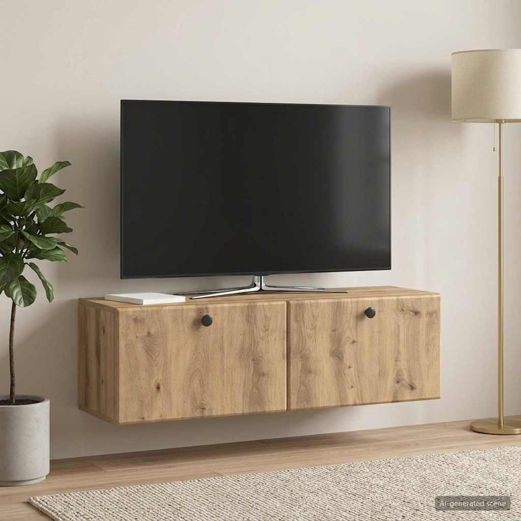 Gabinete de TV de parede 98 x 31 x 30 cm carvalho arttisan