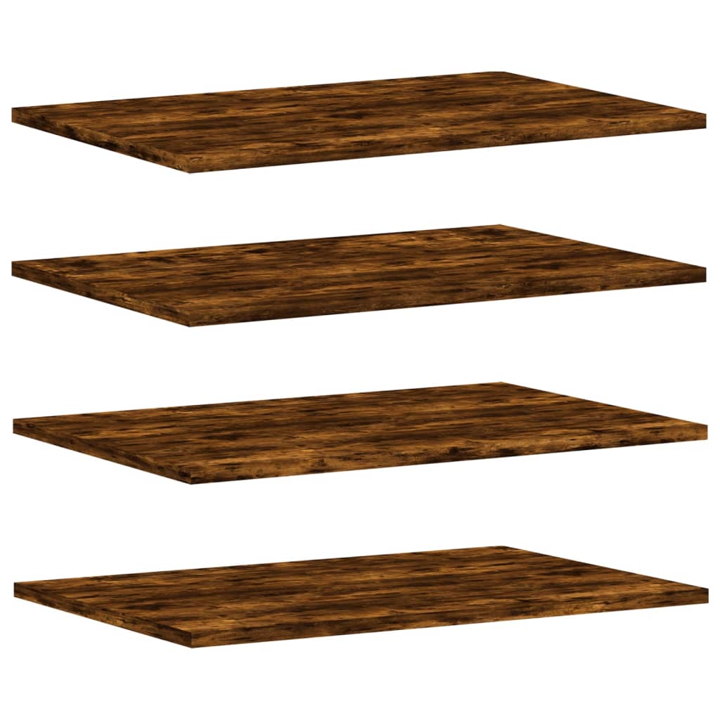 Prateleiras de parede 4pcs derivados de madeira carvalho fumado